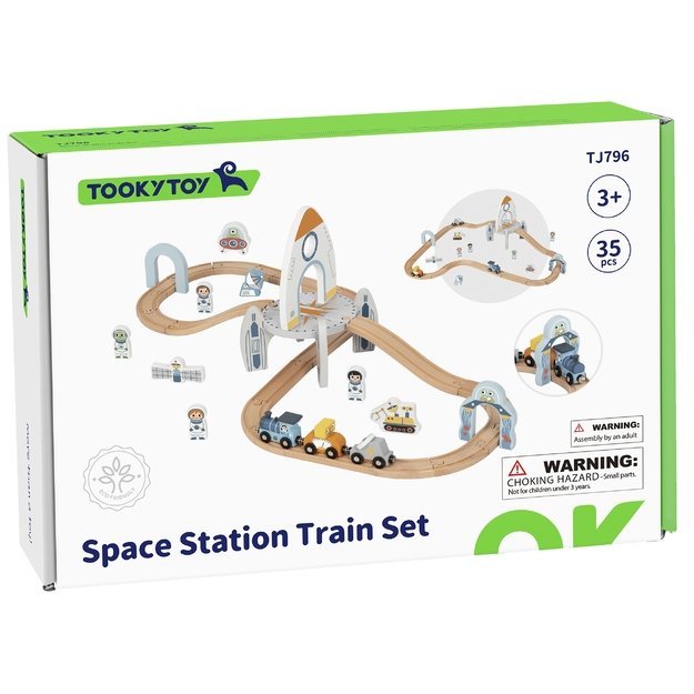 TOOKY TOY Medinis traukinio bėgių rinkinys	