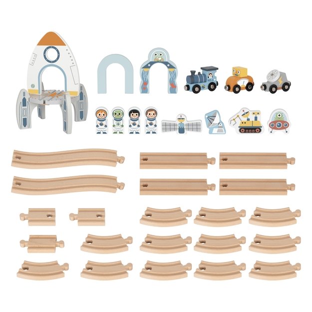 TOOKY TOY Medinis traukinio bėgių rinkinys	