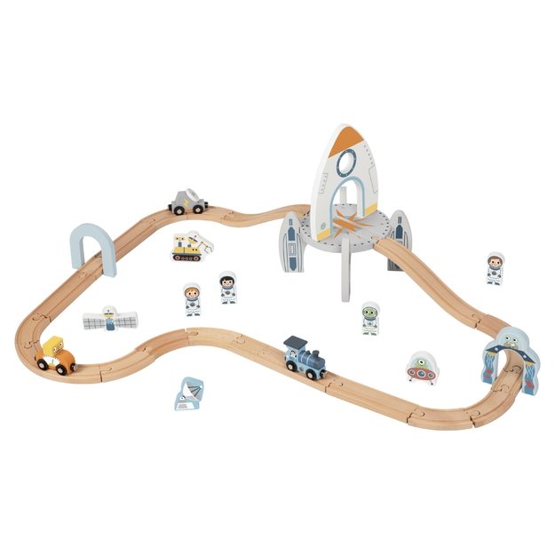 TOOKY TOY Medinis traukinio bėgių rinkinys	