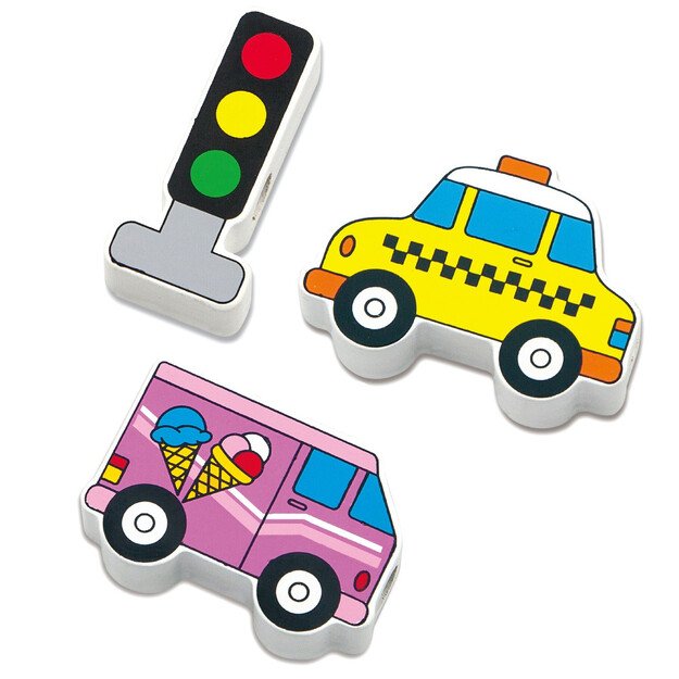 VIGA medinis vėrimo žaidimas „Automobiliai“ Montessori 3