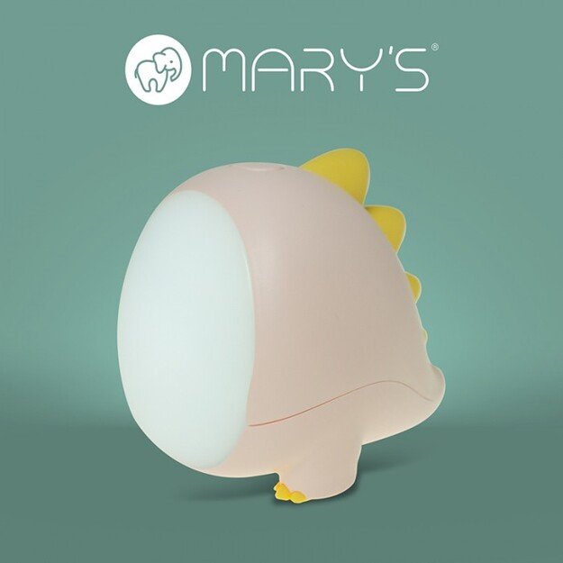 Mary’s LED naktinė lempa „Dinozauras“ – rožinė