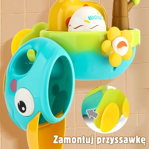 WOOPIE BABY Vonios žaislas „Žirafa“ su piltuvėliu, tvirtinamas siurbtuku 4