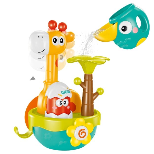WOOPIE BABY Vonios žaislas „Žirafa“ su piltuvėliu, tvirtinamas siurbtuku 7