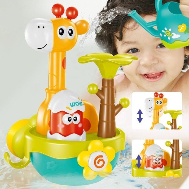 WOOPIE BABY Vonios žaislas „Žirafa“ su piltuvėliu, tvirtinamas siurbtuku 2