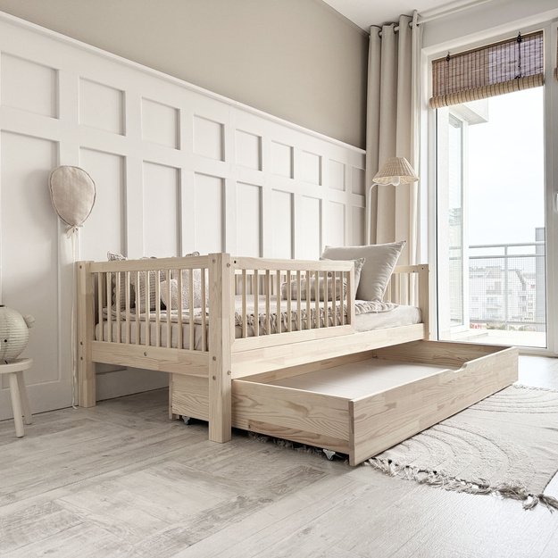 Basic Alto Plus 190x90 natūrali su miegamuoju stalčiumi – greitas pristatymas