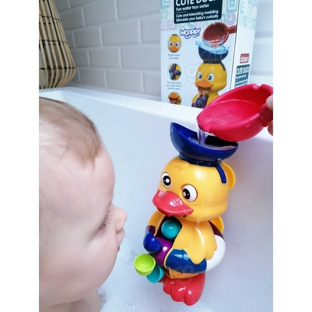 WOOPIE BABY Vandens žaislas „Ančiukas – vandens ratukas ir perpylimo fontanas“ 3