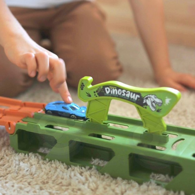 WOOPIE Žaislinis sunkvežimis–dinozauras su trasa automobiliukams 2,1 m 3