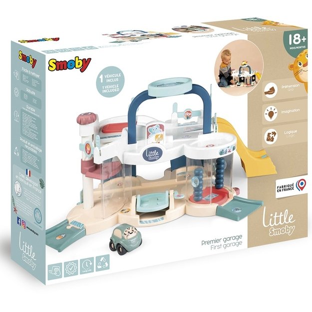 SMOBY Little – mano pirmasis garažas su automobiliuku „Vroom Planet“