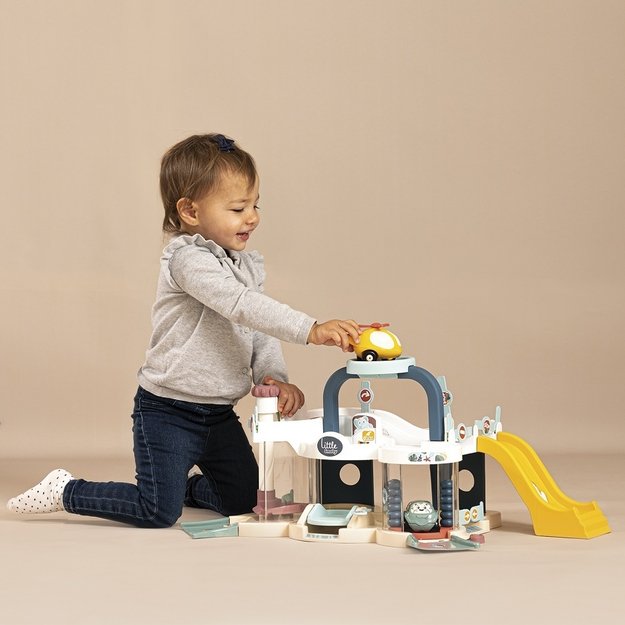 SMOBY Little – mano pirmasis garažas su automobiliuku „Vroom Planet“