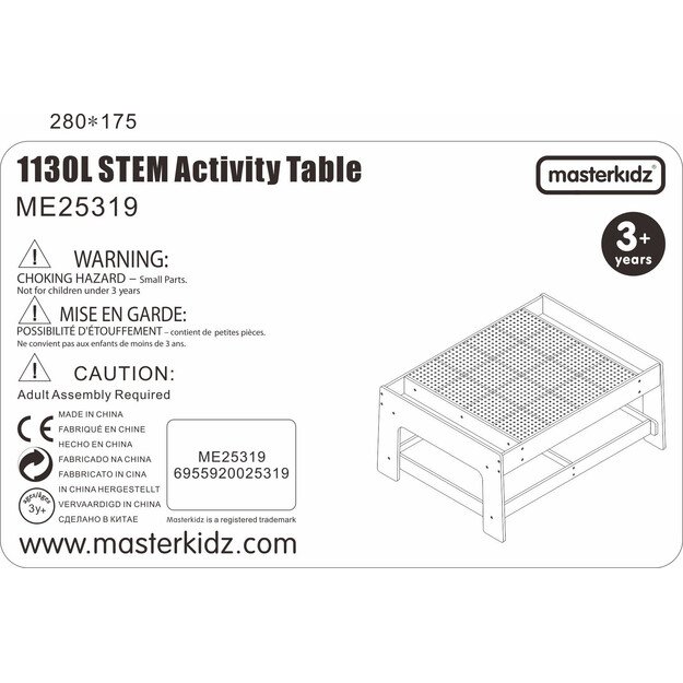 MASTERKIDZ Medinis edukacinis stalas su priedais „STEM Wall“ + 135 kaladėlių 7