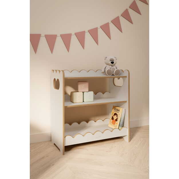 BUBBLE MAXI Balta Montessori knygų lentyna