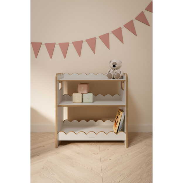 BUBBLE MAXI Balta Montessori knygų lentyna 1