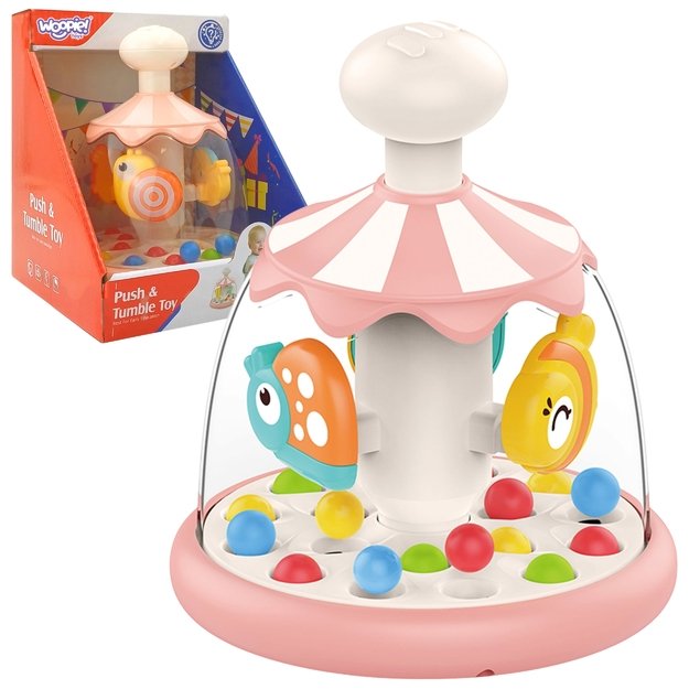 WOOPIE BABY Rožinis sukamasis žaislas su rutuliukais – karuselė
