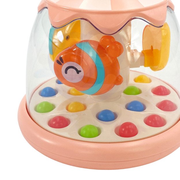 WOOPIE BABY Rožinis sukamasis žaislas su rutuliukais – karuselė