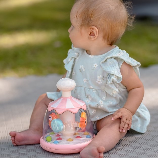 WOOPIE BABY Rožinis sukamasis žaislas su rutuliukais – karuselė 3