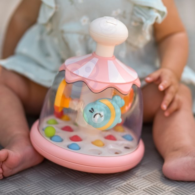 WOOPIE BABY Rožinis sukamasis žaislas su rutuliukais – karuselė 2