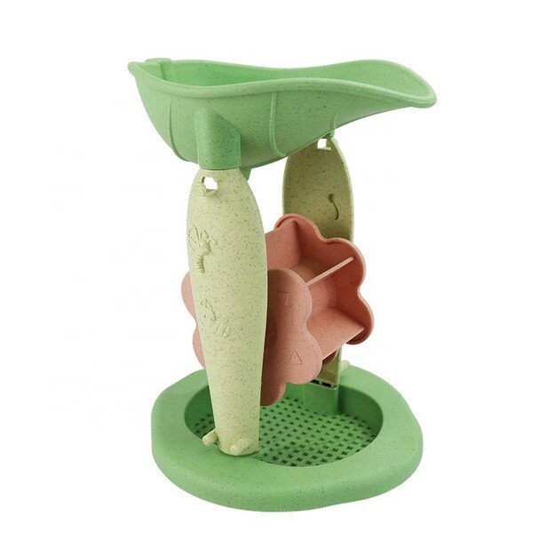 WOOPIE GREEN smėlio rinkinys su vandens malūnėliu kibirėlyje, 9 dalių – biologiškai skaidus, ekologiškas plastikas 1