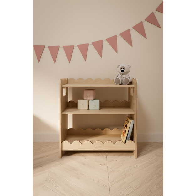 BUBBLE MAXI Medinė Montessori knygų lentyna