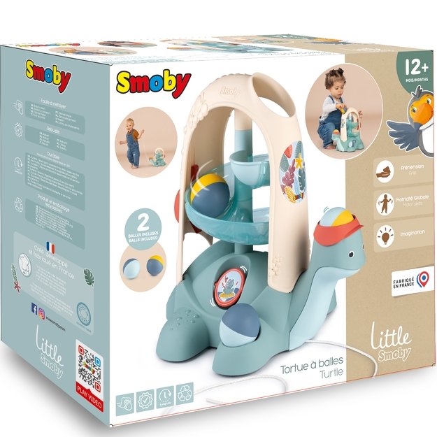 SMOBY LITTLE Vėžliukas su kamuoliukų trasa, traukiamas, nuo 12 mėn.