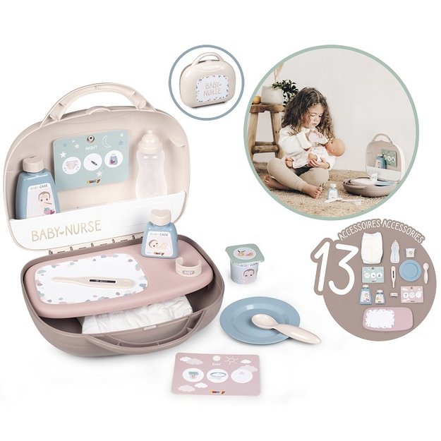 SMOBY Baby Nurse – auklės lagaminėlis lėlei 7