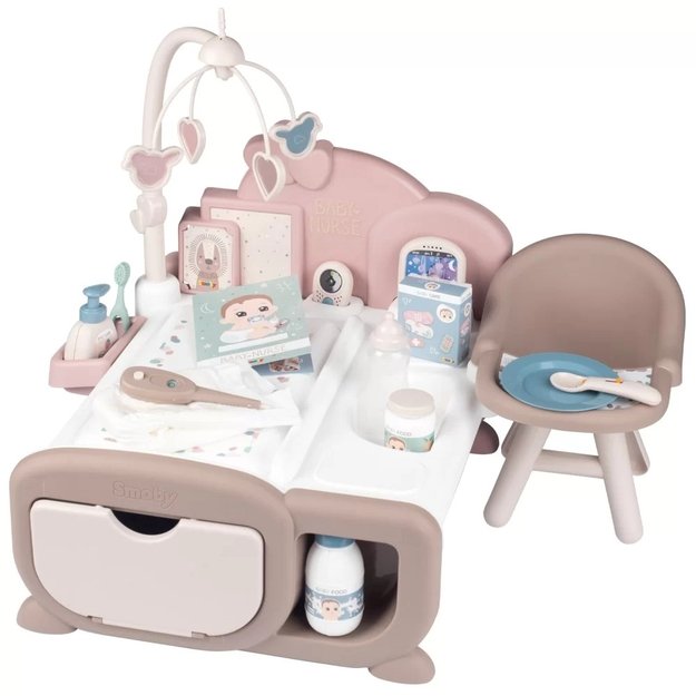 SMOBY Baby Nurse – elektroninis didelis auklės kampelis lėlei su 19 priedų 3