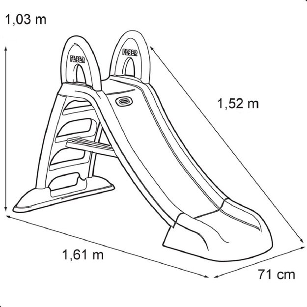 FEBER lauko čiuožykla su vandens funkcija, 152 cm