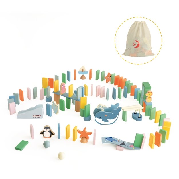 Medinis loginis domino rinkinys „Vandenyno kliūčių trasa“ Montessori, 100 el.