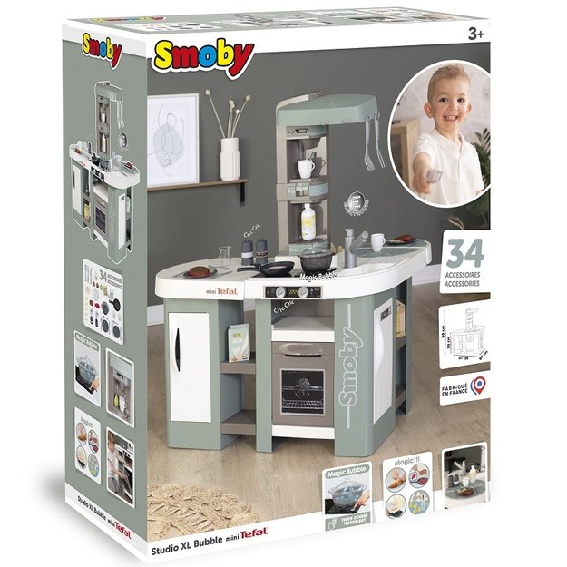 SMOBY Mini Tefal Studio Bubble XL virtuvėlė + 34 priedai 5