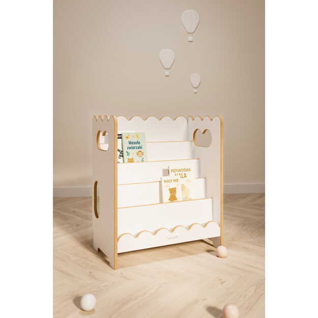 BUBBLE MINI Balta Montessori knygų lentyna