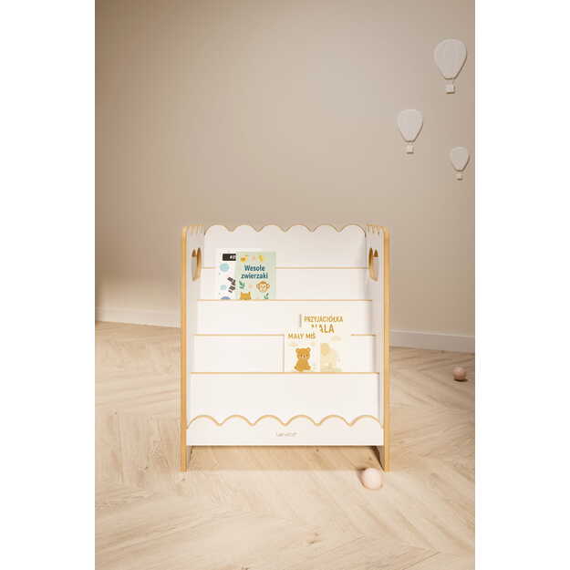 BUBBLE MINI Balta Montessori knygų lentyna 1