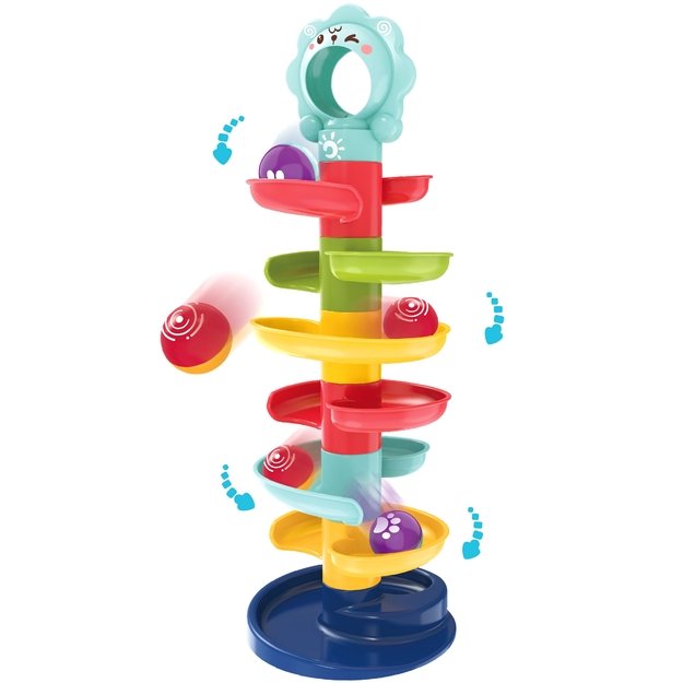 WOOPIE BABY kamuoliukų trasa – spiralinis bokštas + 2 kamuoliukai