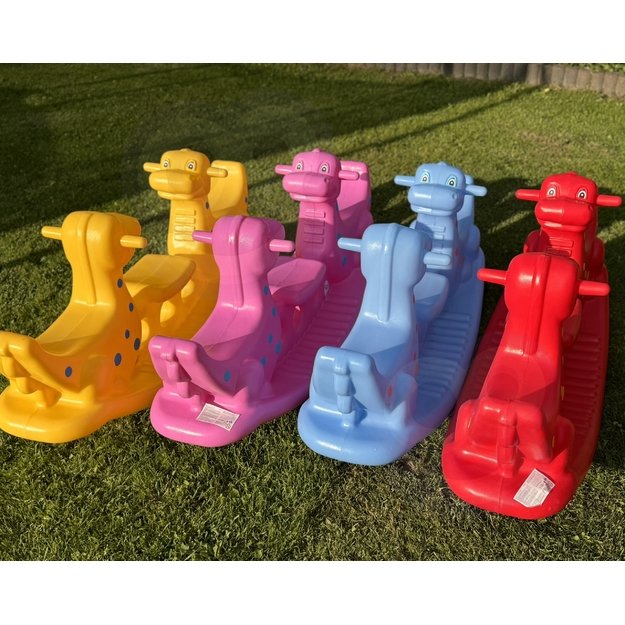 WOOPIE Dinozauro formos mėlynos spalvos sūpynės–balansinis supamasis žaislas (daugia­vietis) 6