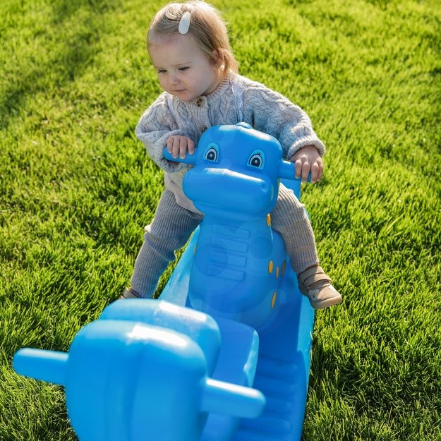 WOOPIE Dinozauro formos mėlynos spalvos sūpynės–balansinis supamasis žaislas (daugia­vietis) 15