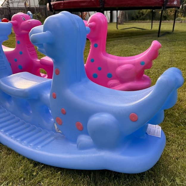 WOOPIE Dinozauro formos mėlynos spalvos sūpynės–balansinis supamasis žaislas (daugia­vietis) 5