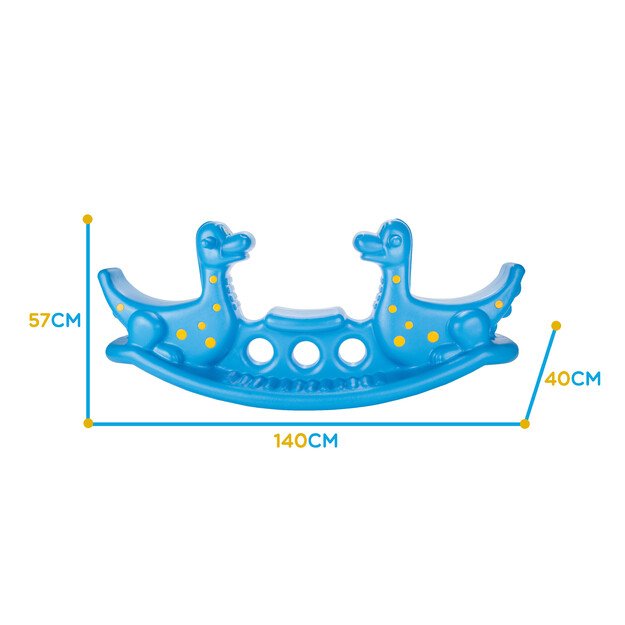 WOOPIE Dinozauro formos mėlynos spalvos sūpynės–balansinis supamasis žaislas (daugia­vietis) 8