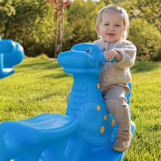 WOOPIE Dinozauro formos mėlynos spalvos sūpynės–balansinis supamasis žaislas (daugia­vietis) 3