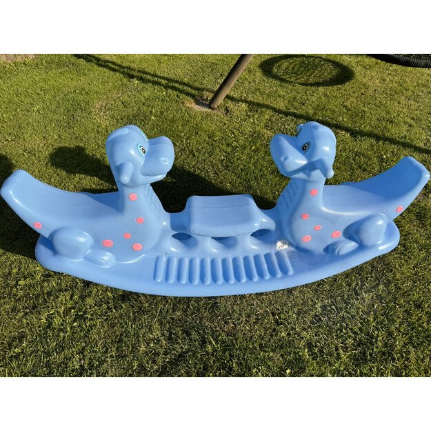 WOOPIE Dinozauro formos mėlynos spalvos sūpynės–balansinis supamasis žaislas (daugia­vietis) 5