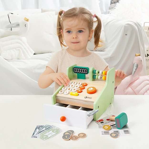 CLASSIC WORLD Medinė Kasa su Priedais Vaikams 1