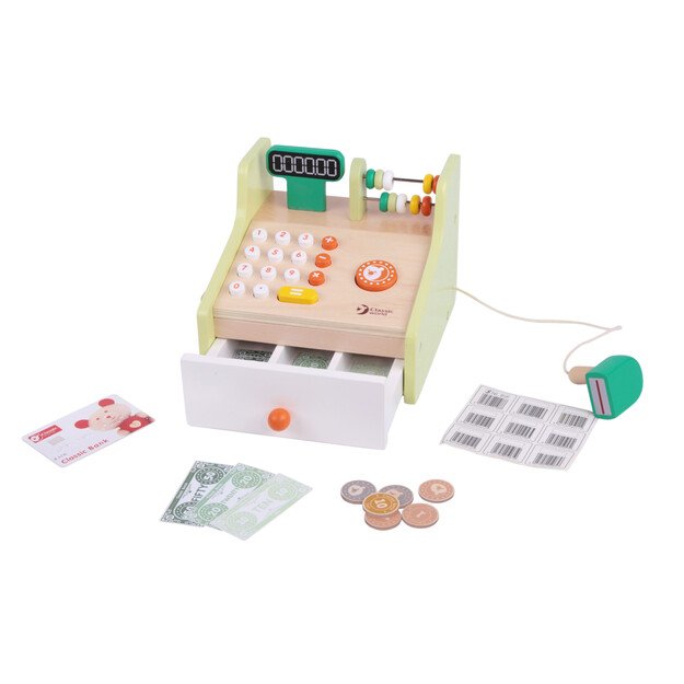 CLASSIC WORLD Medinė Kasa su Priedais Vaikams 9