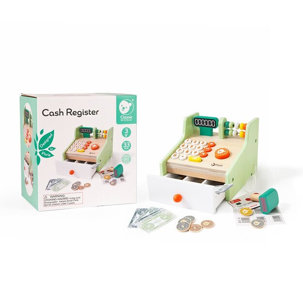 CLASSIC WORLD Medinė Kasa su Priedais Vaikams 8