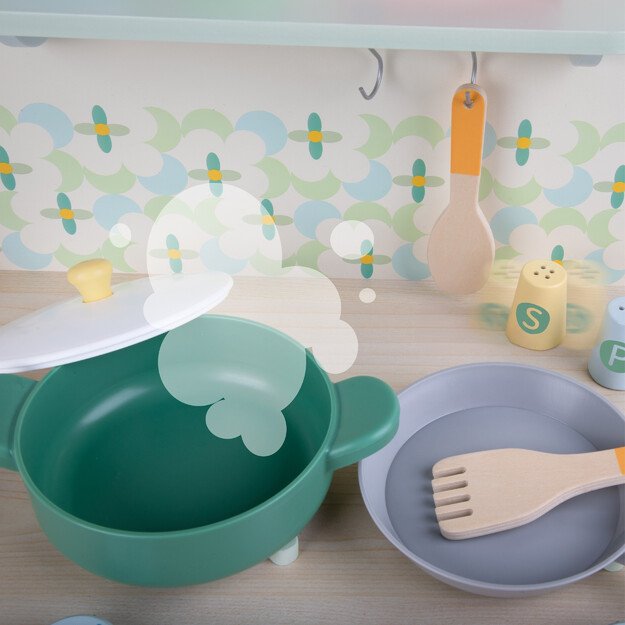 CLASSIC WORLD medinė XXL virtuvėlė su skalbimo mašina ir priedais 2