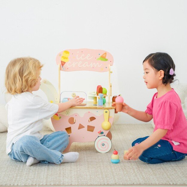 CLASSIC WORLD Medinė Ledainė 3in1 – Vežimėlis su 40 detalių 12