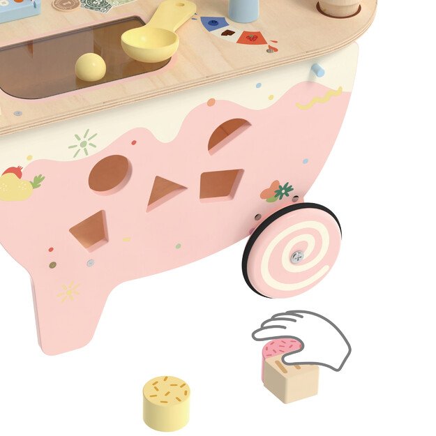 CLASSIC WORLD Medinė Ledainė 3in1 – Vežimėlis su 40 detalių 21