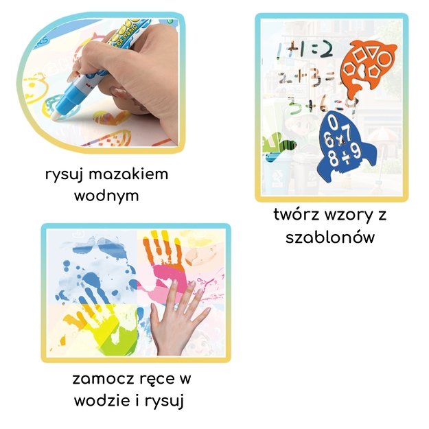 WOOPIE Vandens piešimo kilimėlis vaikams su dinozaurais + priedai 2