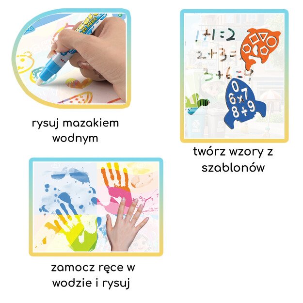 WOOPIE Vandens piešimo kilimėlis vaikams su dinozaurais + priedai 2