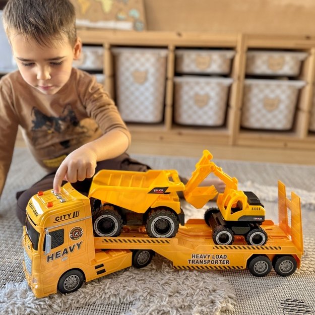 WOOPIE Tralas (autovežis) su statybine technika (transportavimo sunkvežimis su transporto priemonėmis) 7