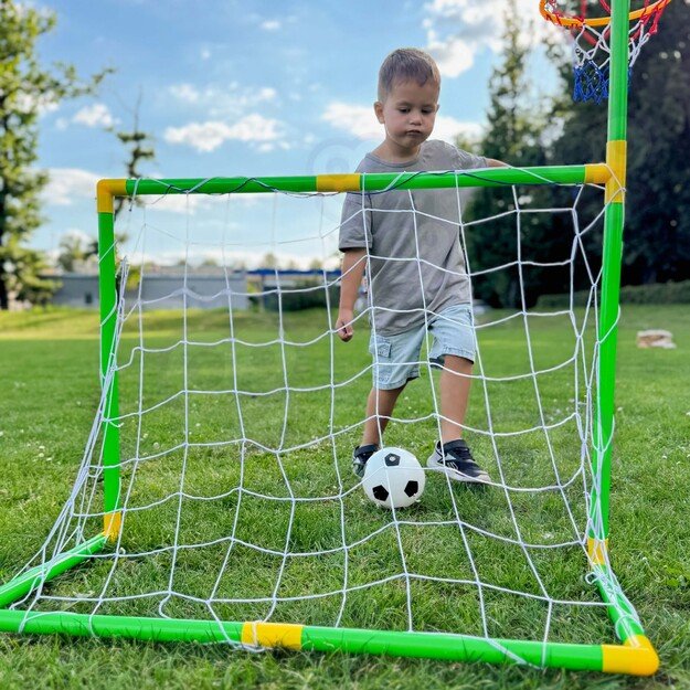 WOOPIE 2 viename rinkinys – krepšinio lankas ir futbolo vartai + kamuoliai 2