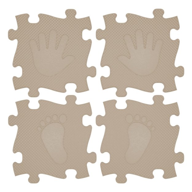 WOOPIE sensorinis ortopedinis kilimėlis „Rankos ir kojos“ (16 dalių rinkinys, smėlio spalvos)