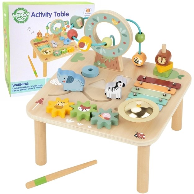 WOOPIE GREEN medinis edukacinis staliukas 5in1 