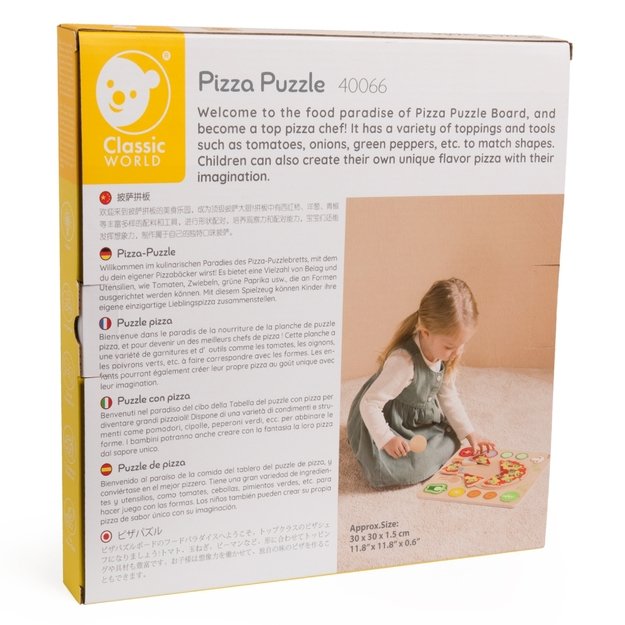 CLASSIC WORLD medinė pica – dėlionė su daržovėmis, 22 dalys